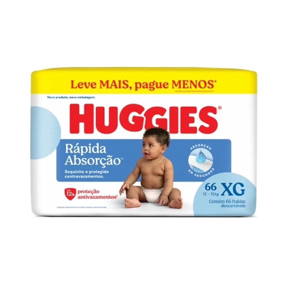 Fralda Huggies Tripla Proteção Hiper XG 66 Unidade