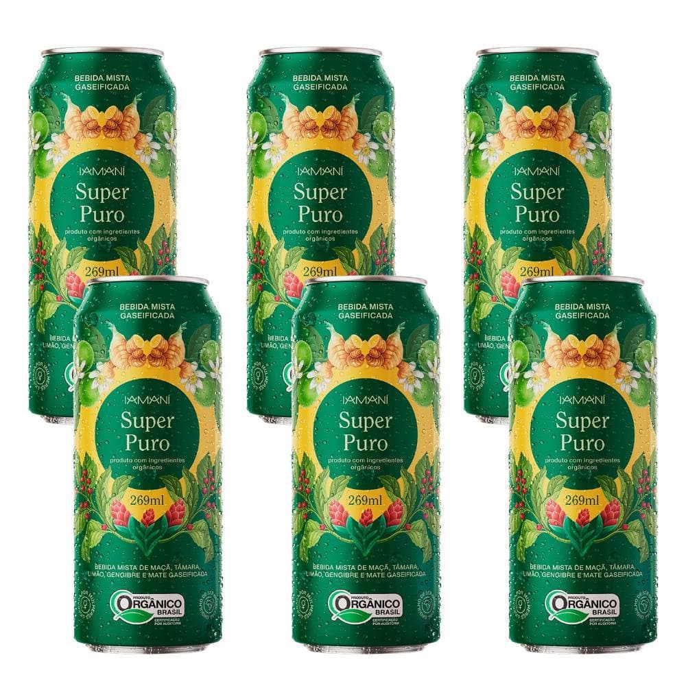Kit Chá Gelado Gaseifi Super Puro Orgânico Iamaní 269ml Lata