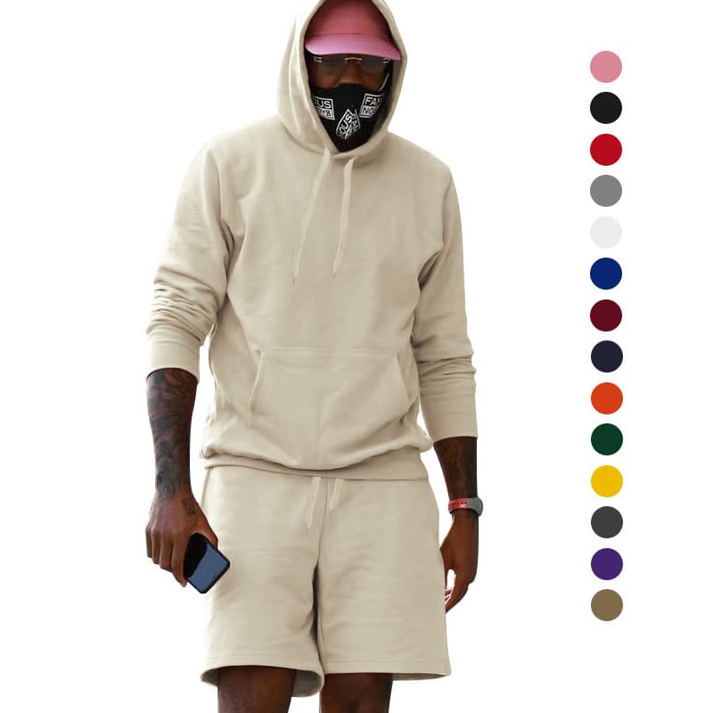 Conjunto de moletom com capuz masculino conjunto com capuz forro de lã conjunto de moletom esportivo Casual conjunto de 