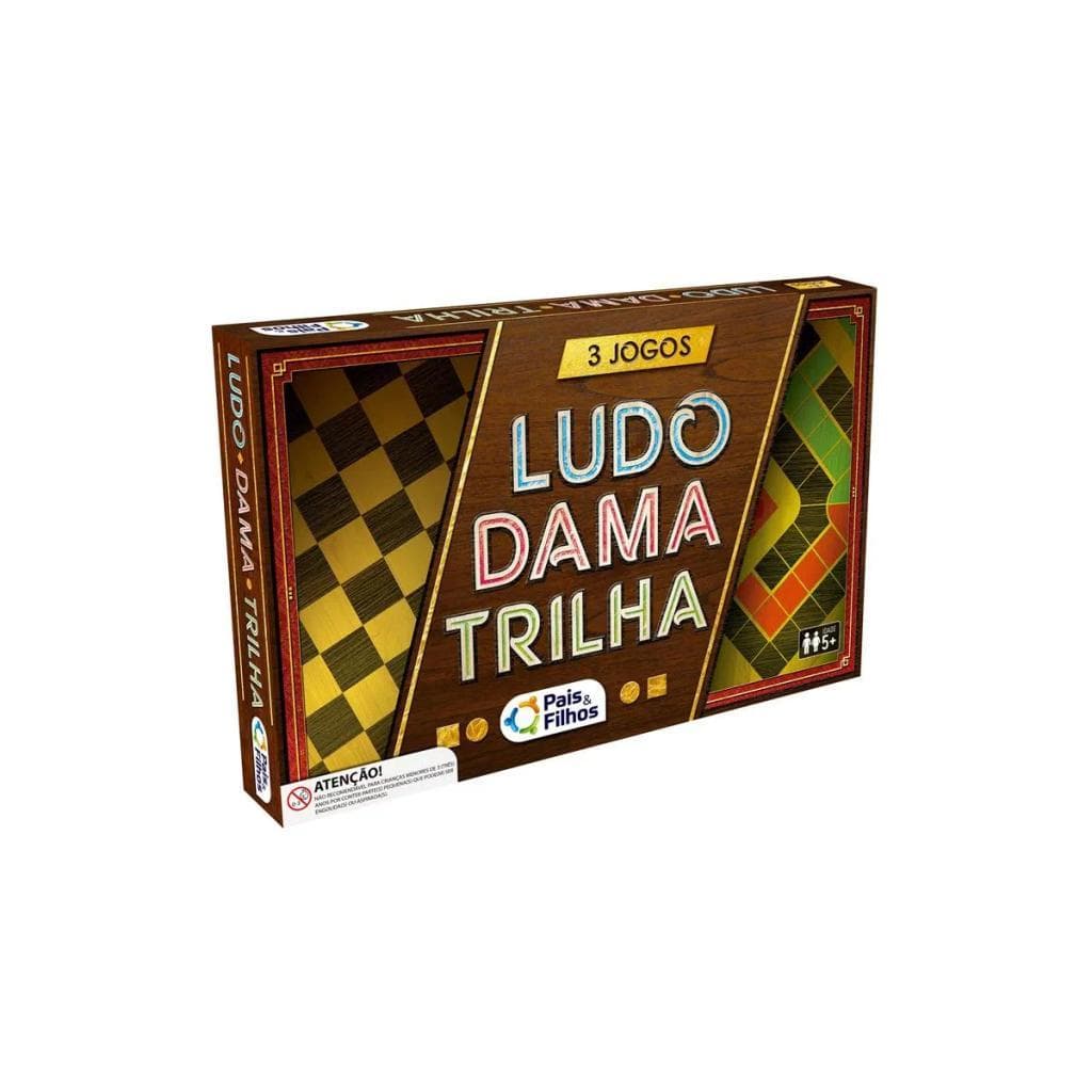 Jogo Completo 3 Jogos Ludo Dama Trilha Crianças e Família