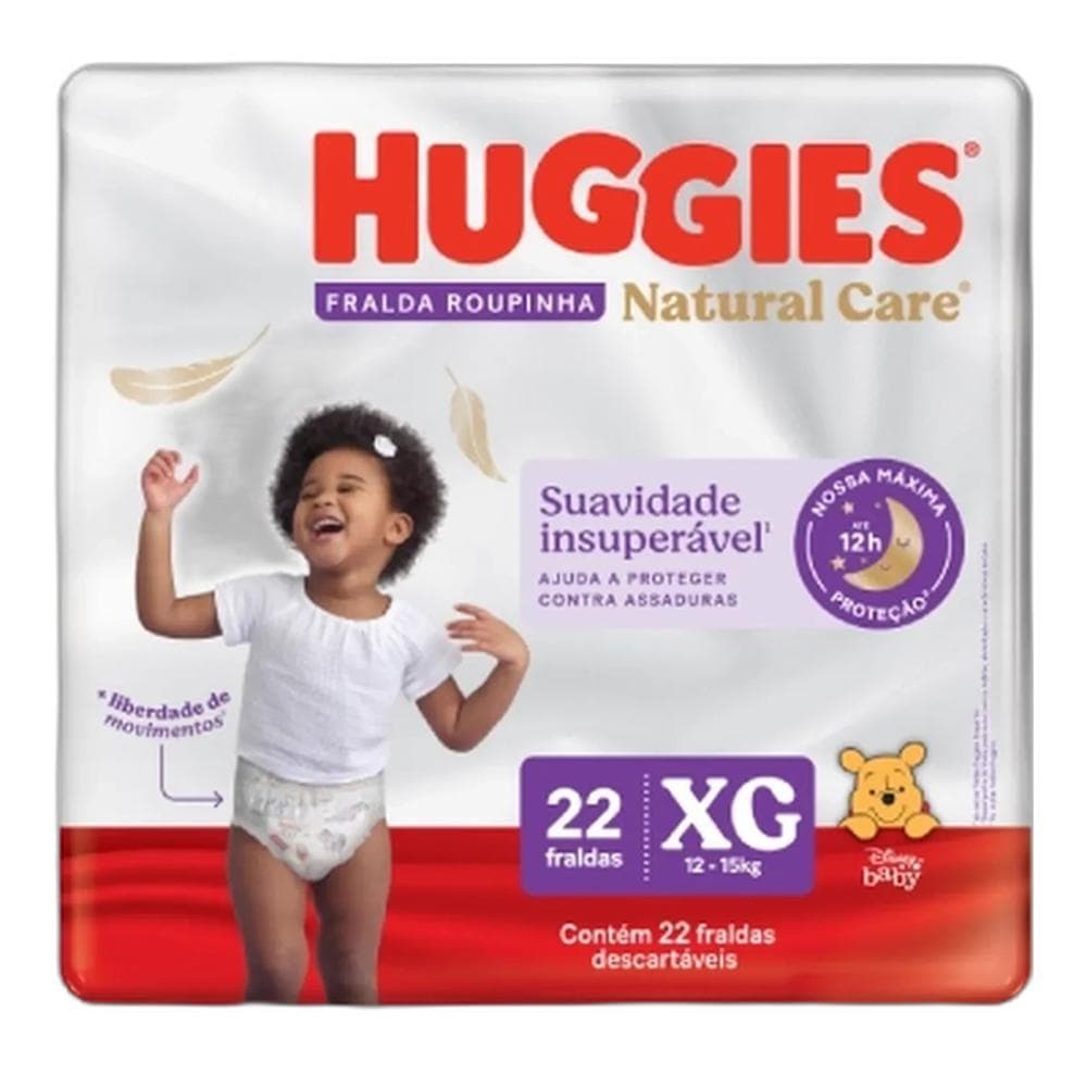 Fralda Huggies Roupinha Natural Care XG - 22 Fraldas