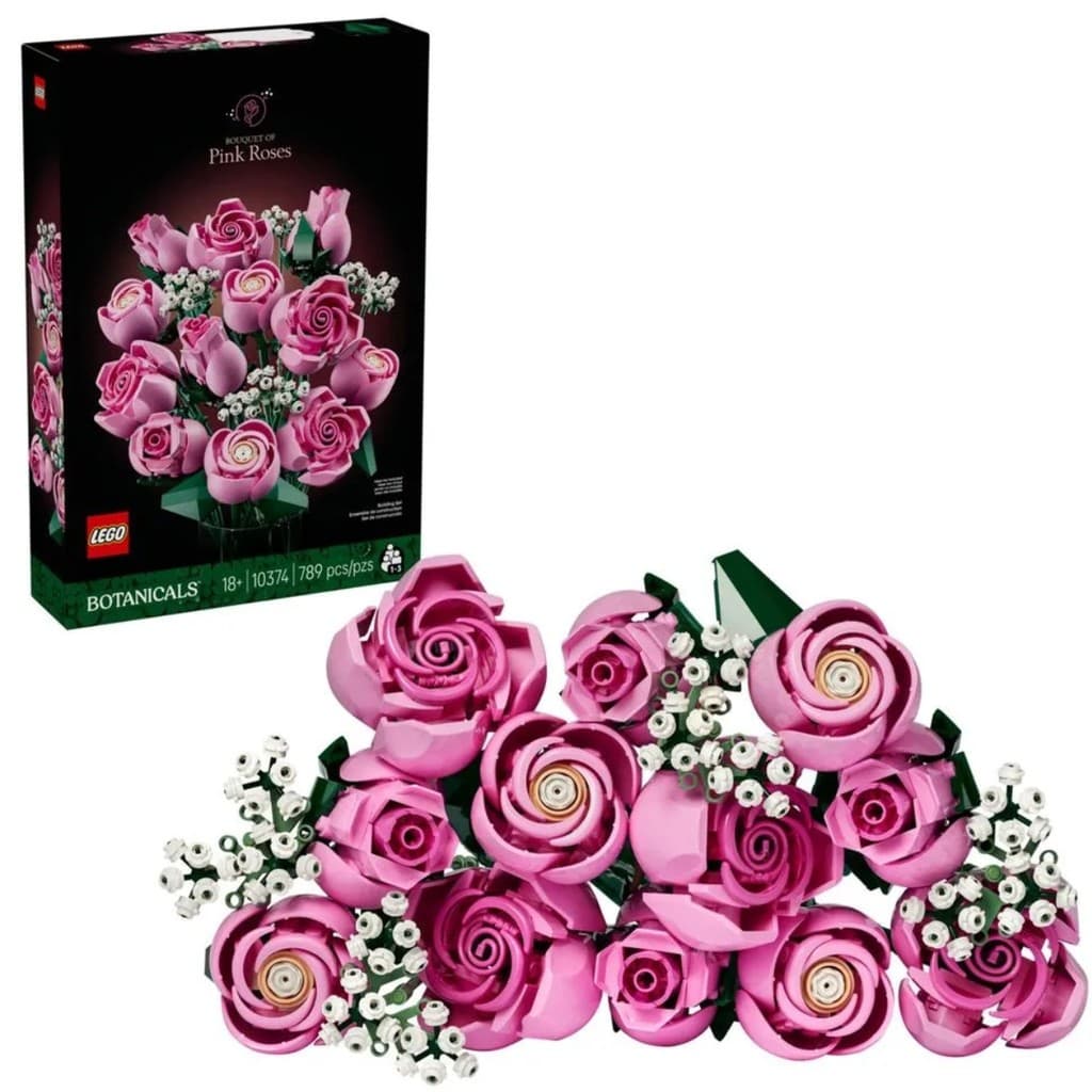 Blocos de Montar Buque de Rosas Cor de Rosa Botanical 789 Peças 10374 LEGO