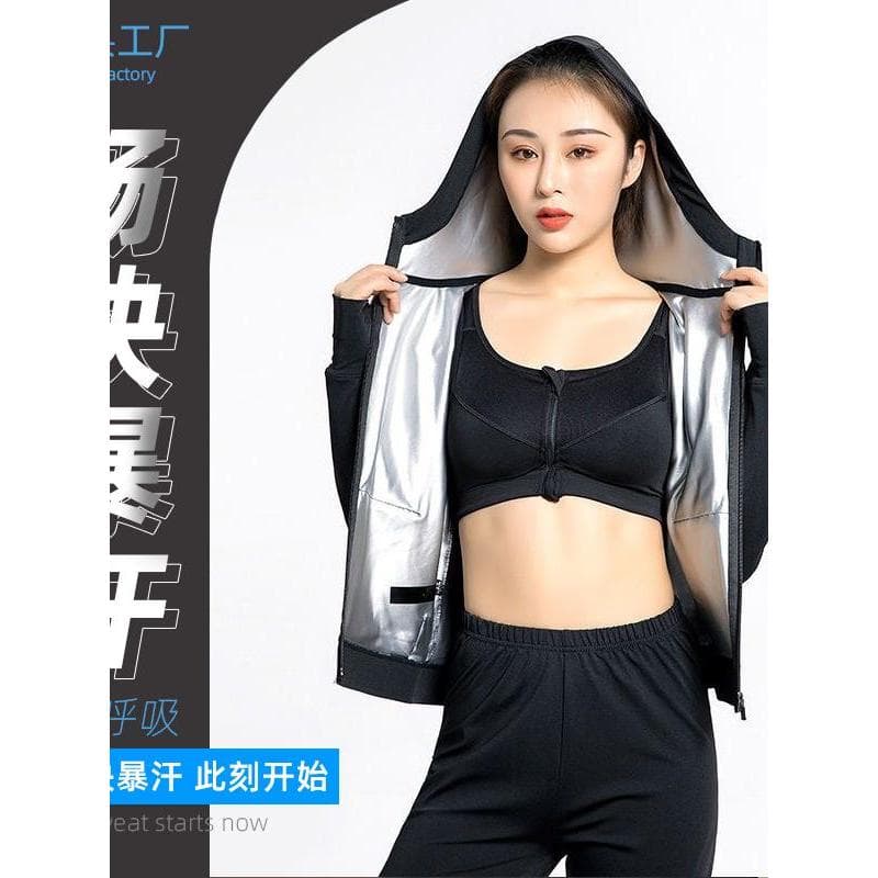 Roupas de suor femininas roupas de perda de peso queima de gordura terno novo estilo com capuz Fitness esportes ginásio 