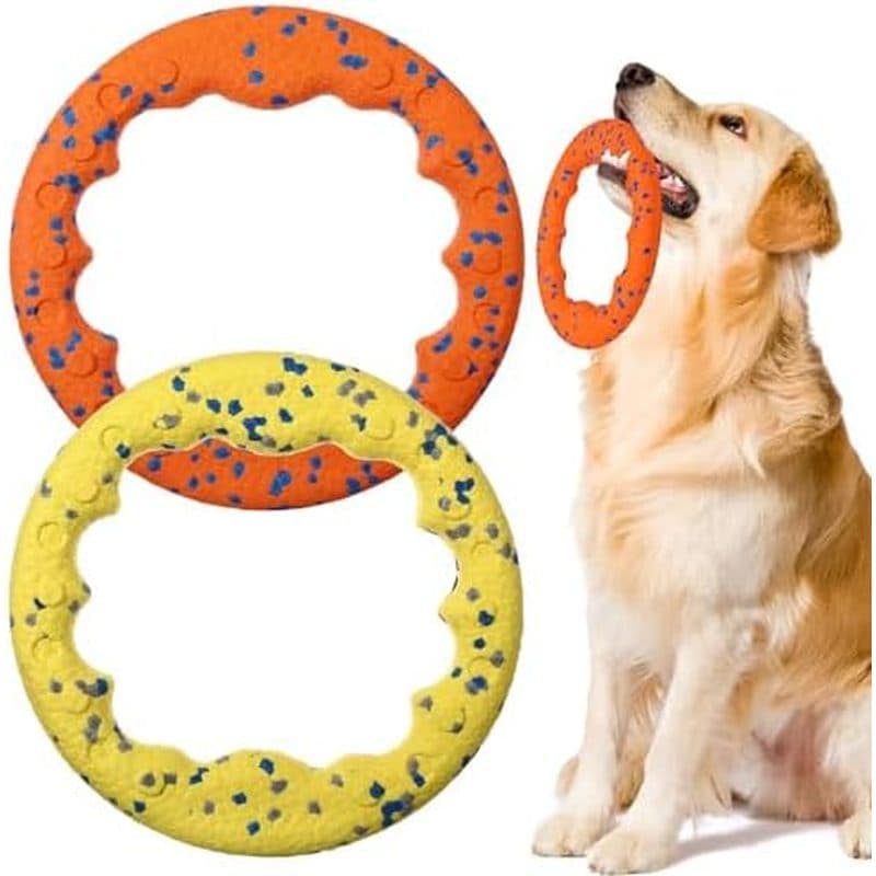 2 Peças Anel De Cachorro De 9 Polegadas Brinquedo Para Discos Voadores Treinamento Água Flutuante Buscar Brinquedos Filh