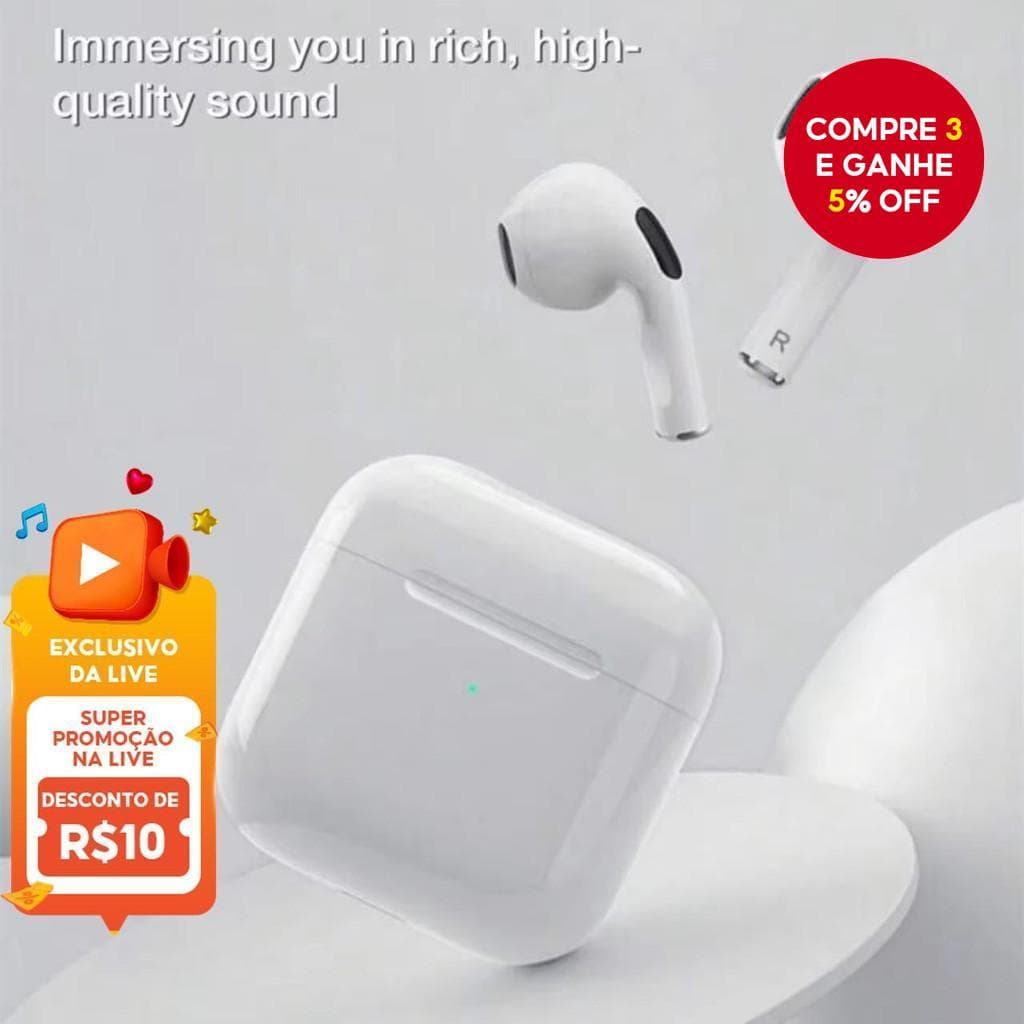 Mini Pro4 TWS Bluetooth Fone De Ouvido Compacto Portátil Controle Toque Estéreo Cancelamento Ruído Fones Esporte