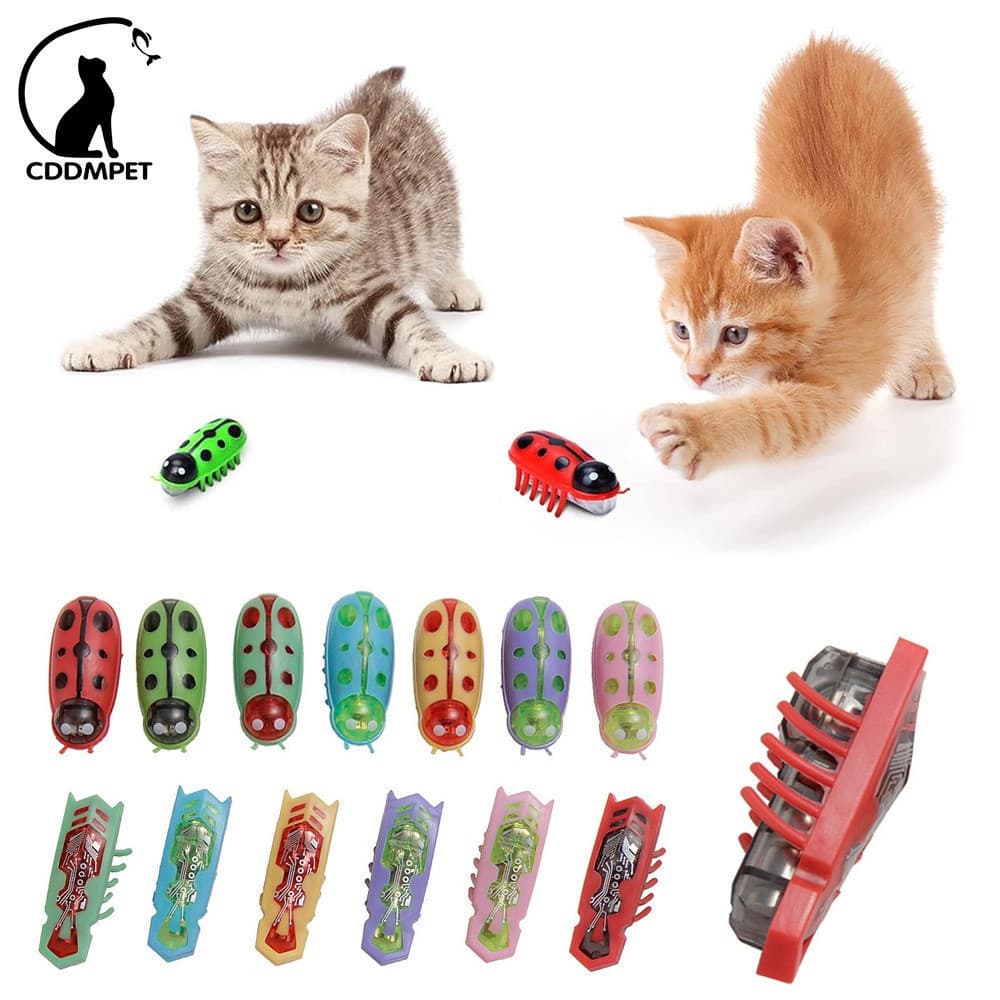 Brinquedos Elétricos Barata Joaninha Para Gato Interativos Brinquedo Cachorro Automático Inteligente