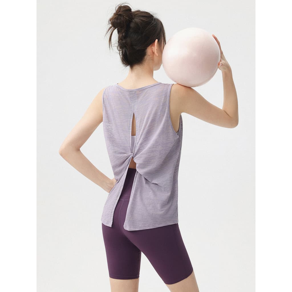 Roupas de Yoga colete feminino correndo treinamento roupas de Fitness solto bonito volta Casual de secagem rápida Pilate