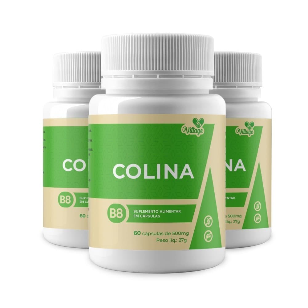 3X Colina Vitamina B8 180 cápsulas VITTAGE