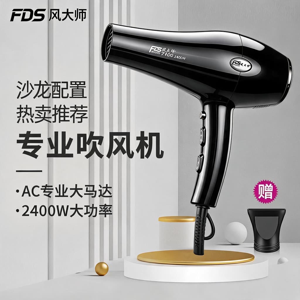 Secador de cabelo mestre secador de cabelo profissional de alta potência 2400W salão de beleza íon negativo secador de c