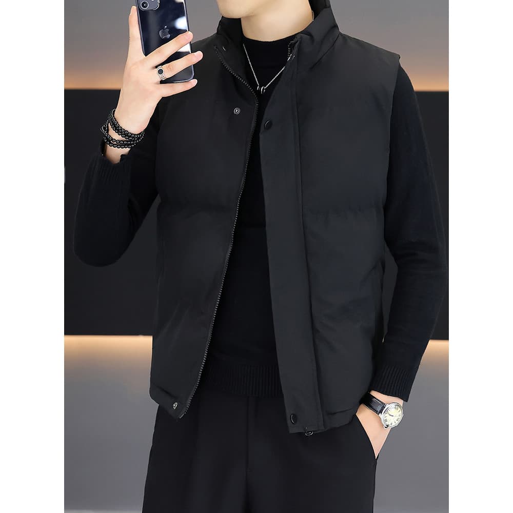 Colete acolchoado jaqueta masculina inverno 2024 novo estilo colete acolchoado jaqueta forro de lã engrossado jaqueta ac