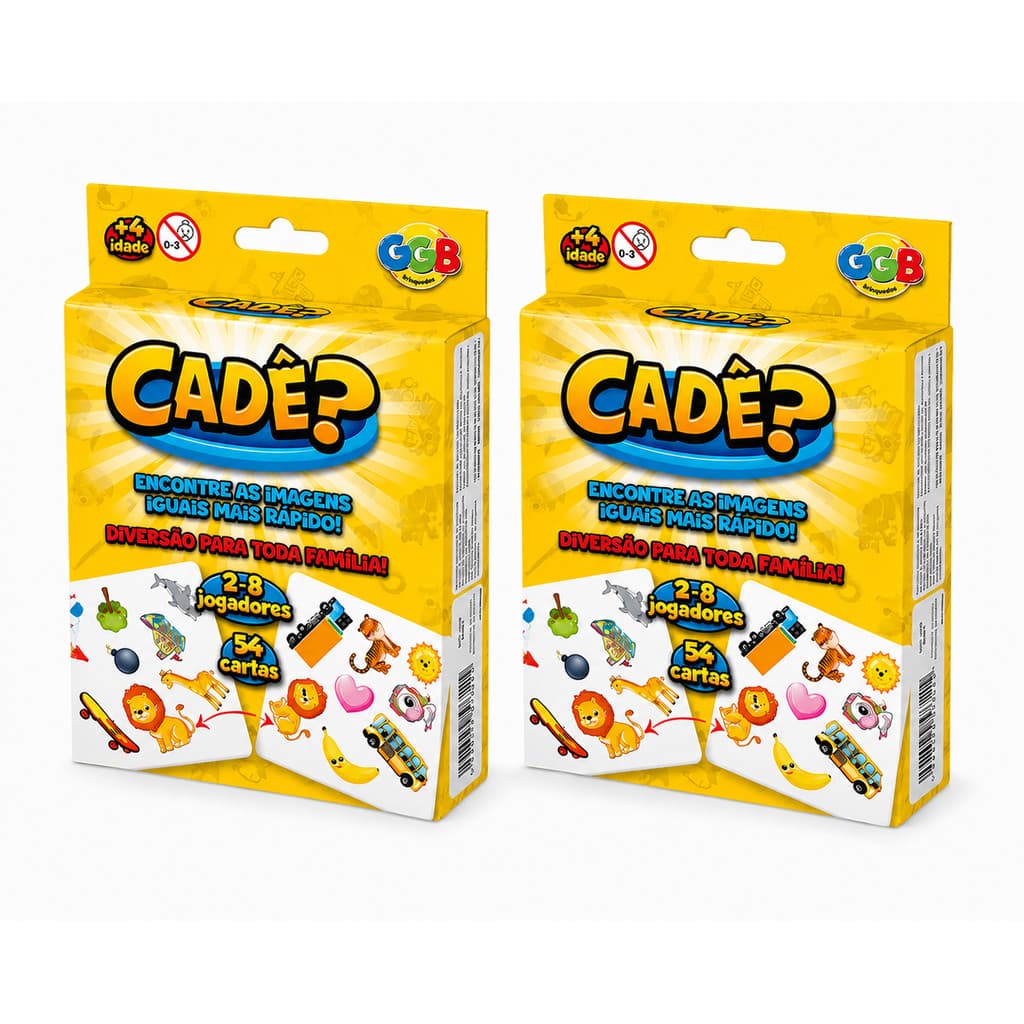 Kit 2 Jogos Cadê GGB 108 Cartas Jogo Infantil Família
