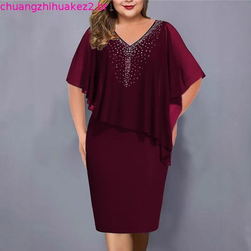 Das mulheres irregular de Chiffon Bodycon Plus tamanho banquete vestidos festa vestido vestido roupas femininas