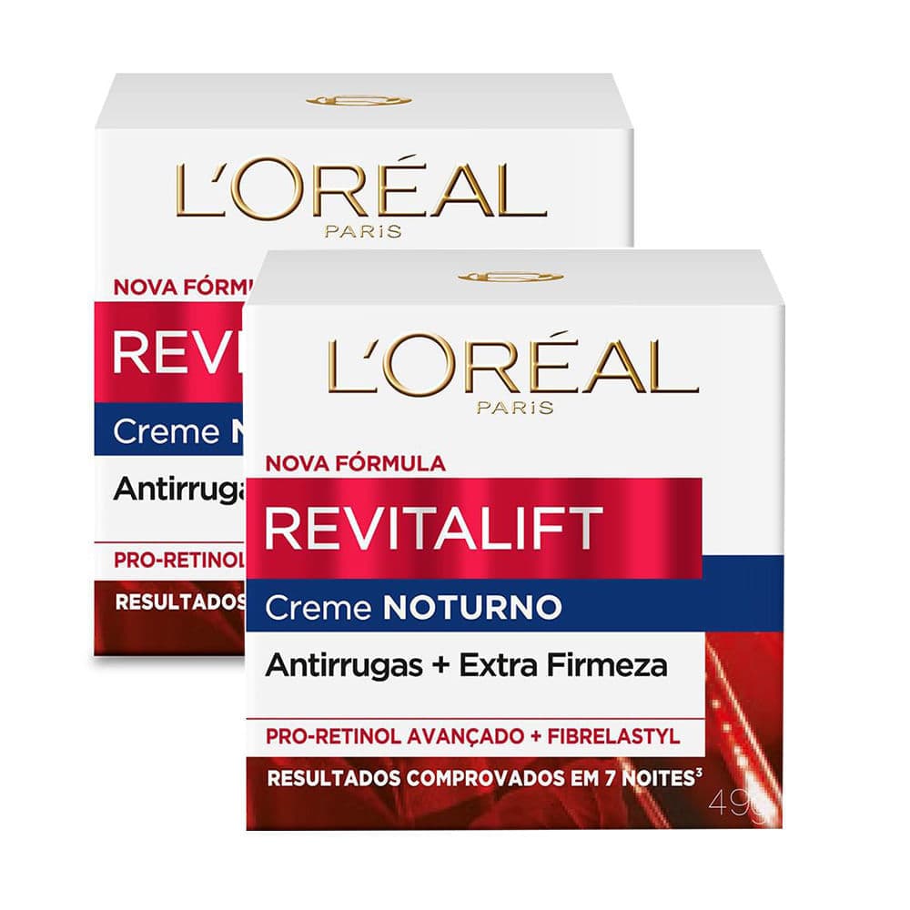 Kit 2 Creme Hidratante Facial Anti-idade L'Oréal Paris Revitalift Pro-Retinol Noturno 49g