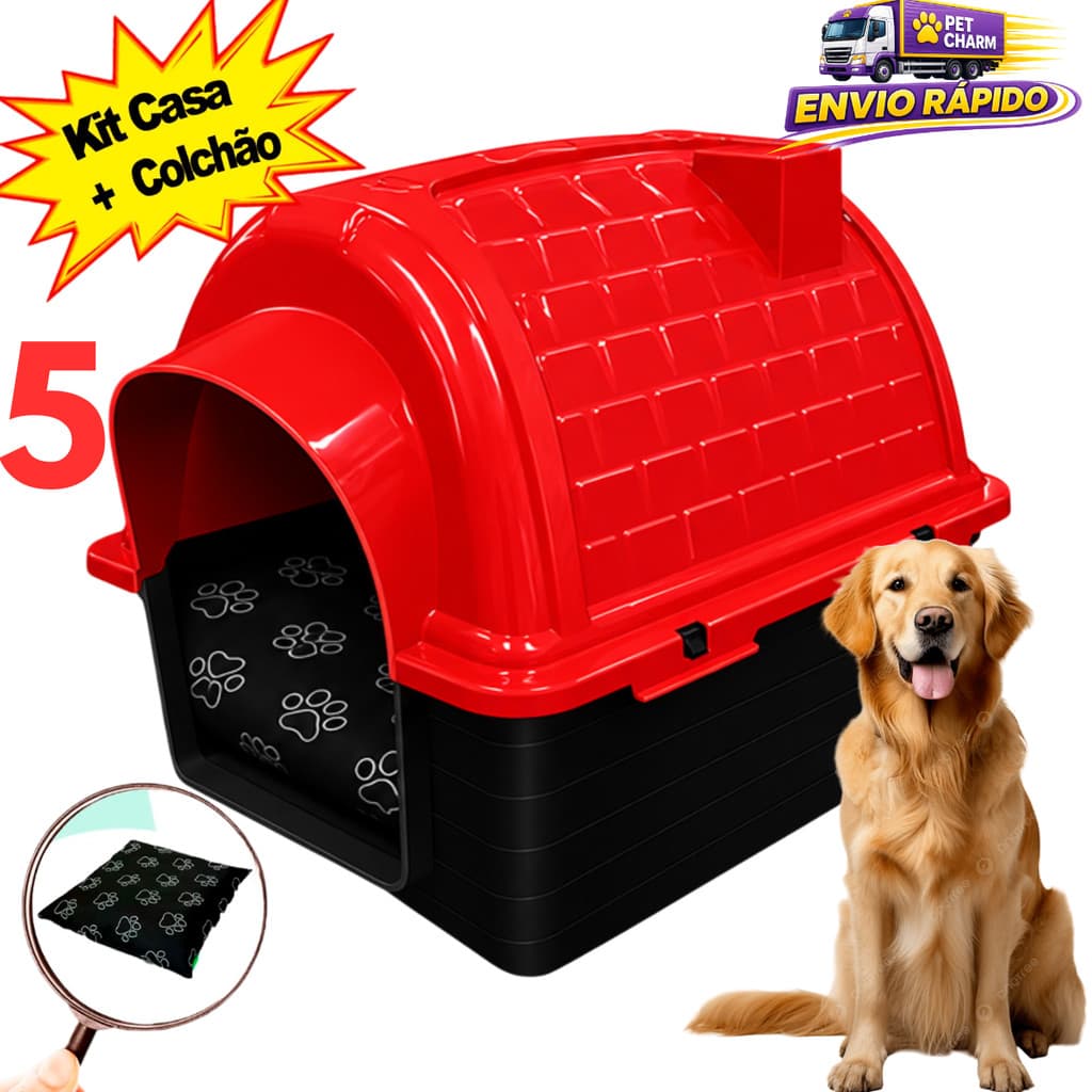 Casa Casinha Pet Cachorro N5 + Caminha Para Cachorro Casinha Pra Cachorro Caminha de Cachorro