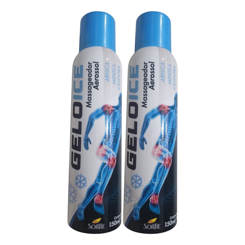 Kit 2 Gel Spray Massageador Muscular Gelado Arnica Mentol Canfora 150ml - Geloice