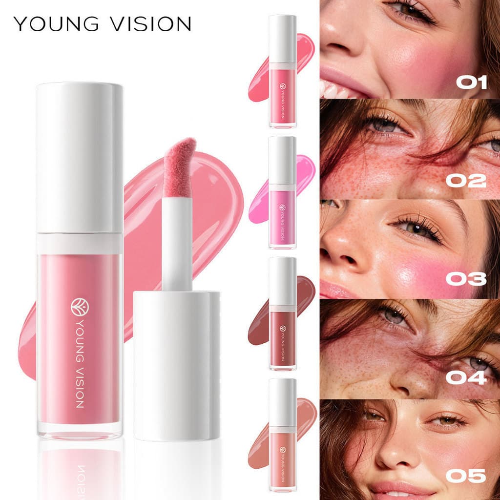 YOUNG VISION 5 Cores Matte Líquido Blush Sedoso Natural Rouge Sombra Batom One Blush Líquido