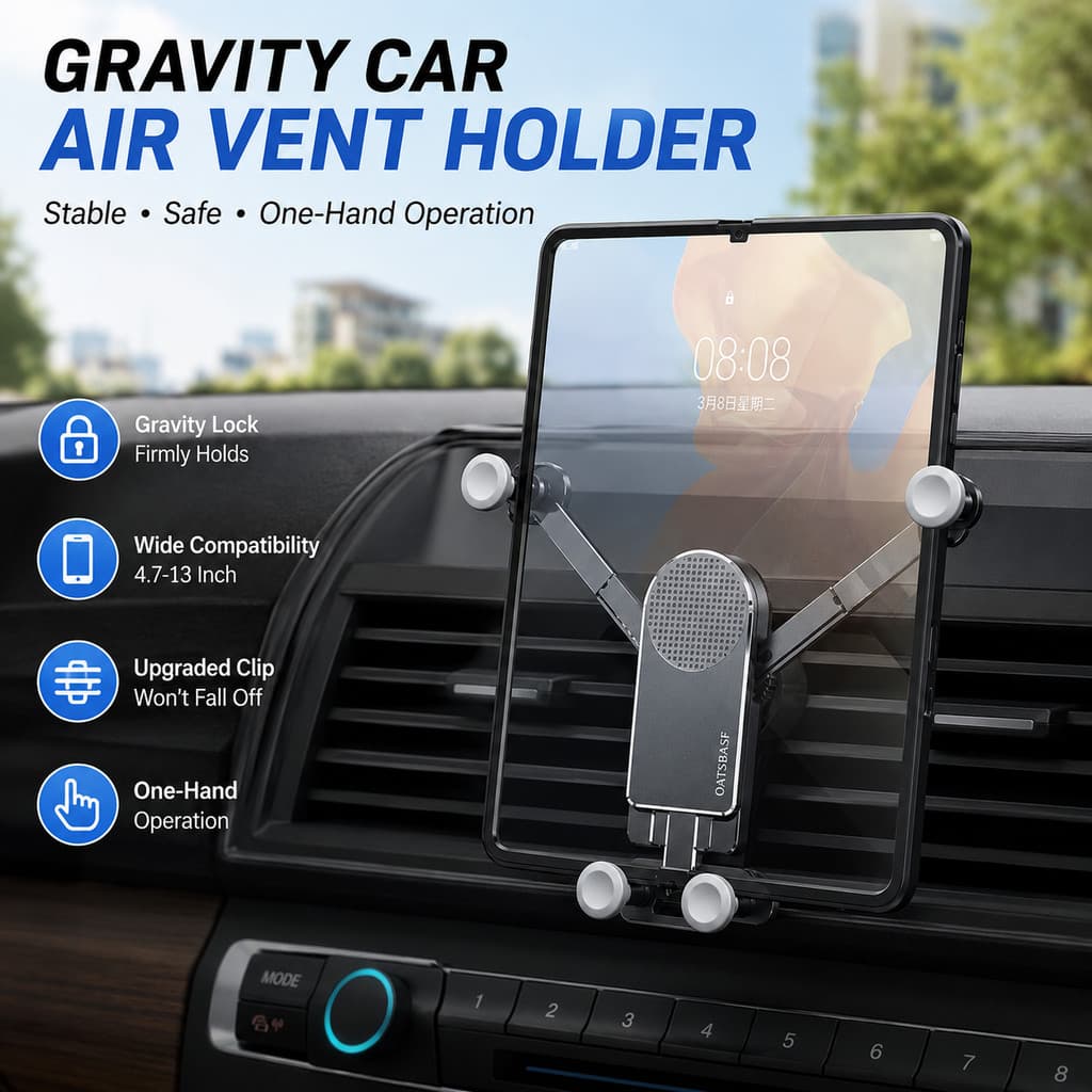 Oatsbasf Suporte Do Telefone Carro Para Samsung Galaxy Z Fold 4 3 2 S21 iPhone Mini iPad Montagem De Ventilação De Ar Gr