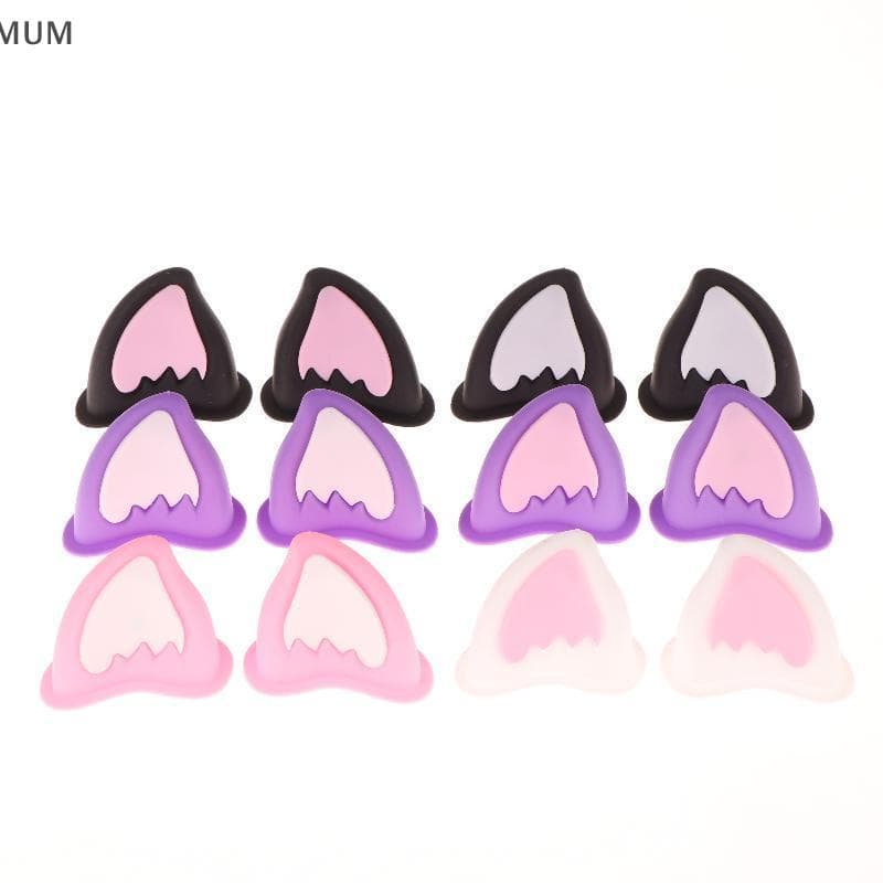 [MUM] Capacete De Motocicleta Decorações De Orelha De Gato Acessório Para Scooter Bicicleta Adesivo Moto Skate Ciclismo 