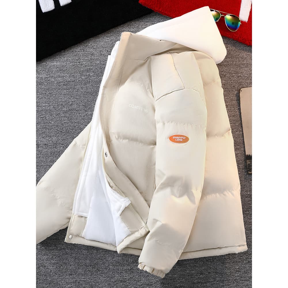 2025 novo estilo inverno acolchoado jaqueta masculina engrossado com capuz acolchoado jaqueta solta jaqueta de pão mascu