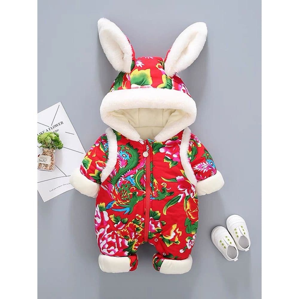 Roupas de bebê recém-nascido outono inverno roupas bebê menina nordeste grande flor jaqueta de algodão um 2 três a 5 sei