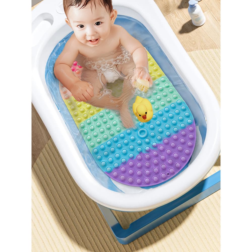 Tapete antiderrapante para banheiro, almofada de banheira de Silicone para crianças, banheira de bebê, resistente a choq