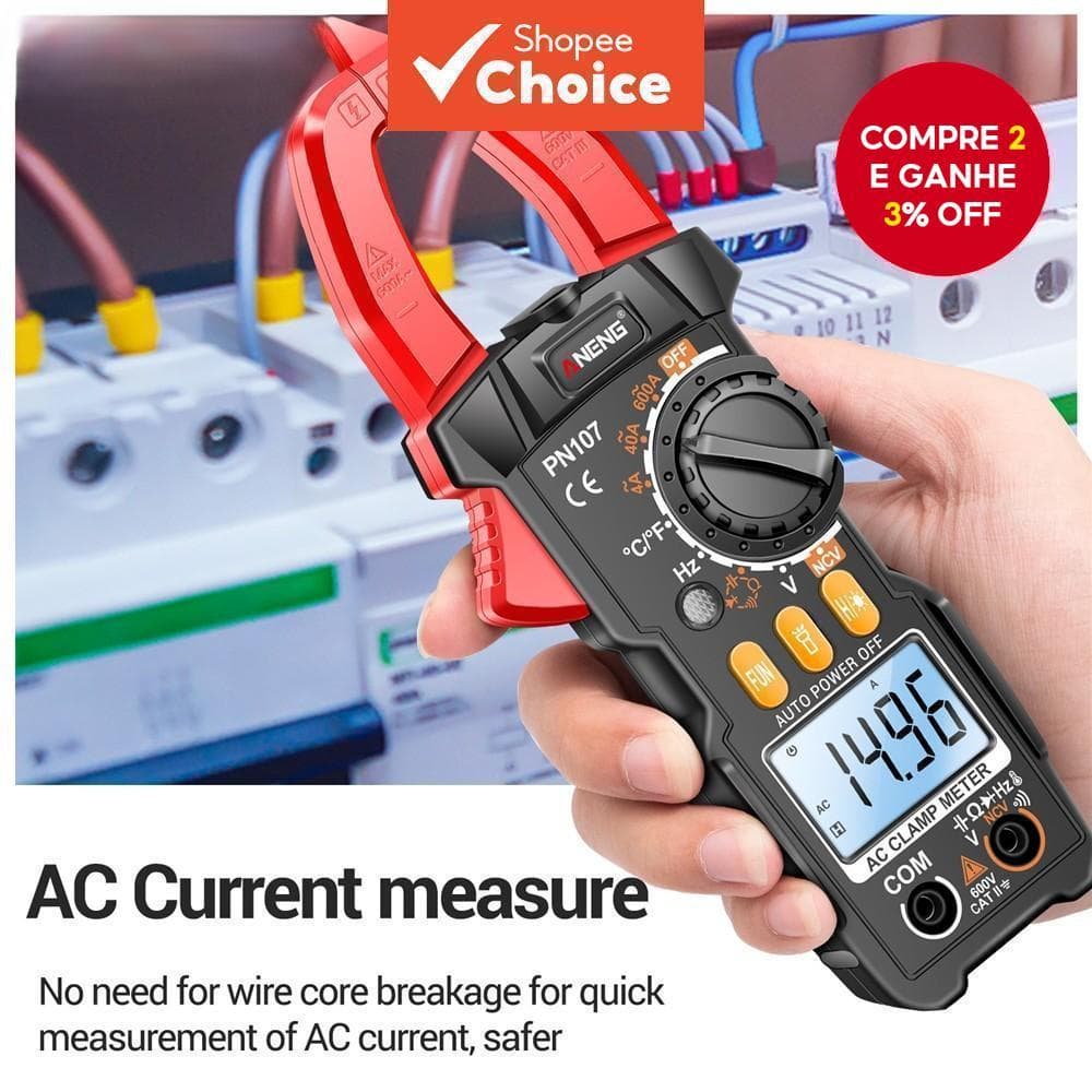 Medidor De Braçadeira Digital True RMS Multímetro AC DC Ferramenta De Teste De Temperatura De Tensão