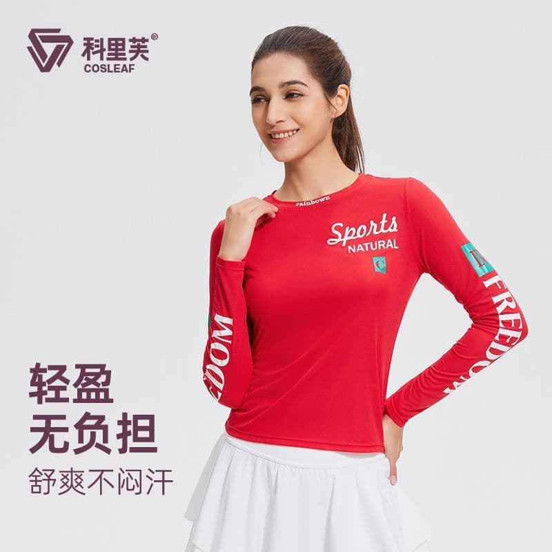 Roupas de Fitness leve correndo de manga comprida T feminino respirável de secagem rápida roupas de corrida treinamento 