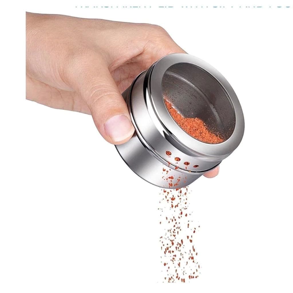 4 PÇS Porta Condimento Tempero Inox Magnético Imã Geladeira