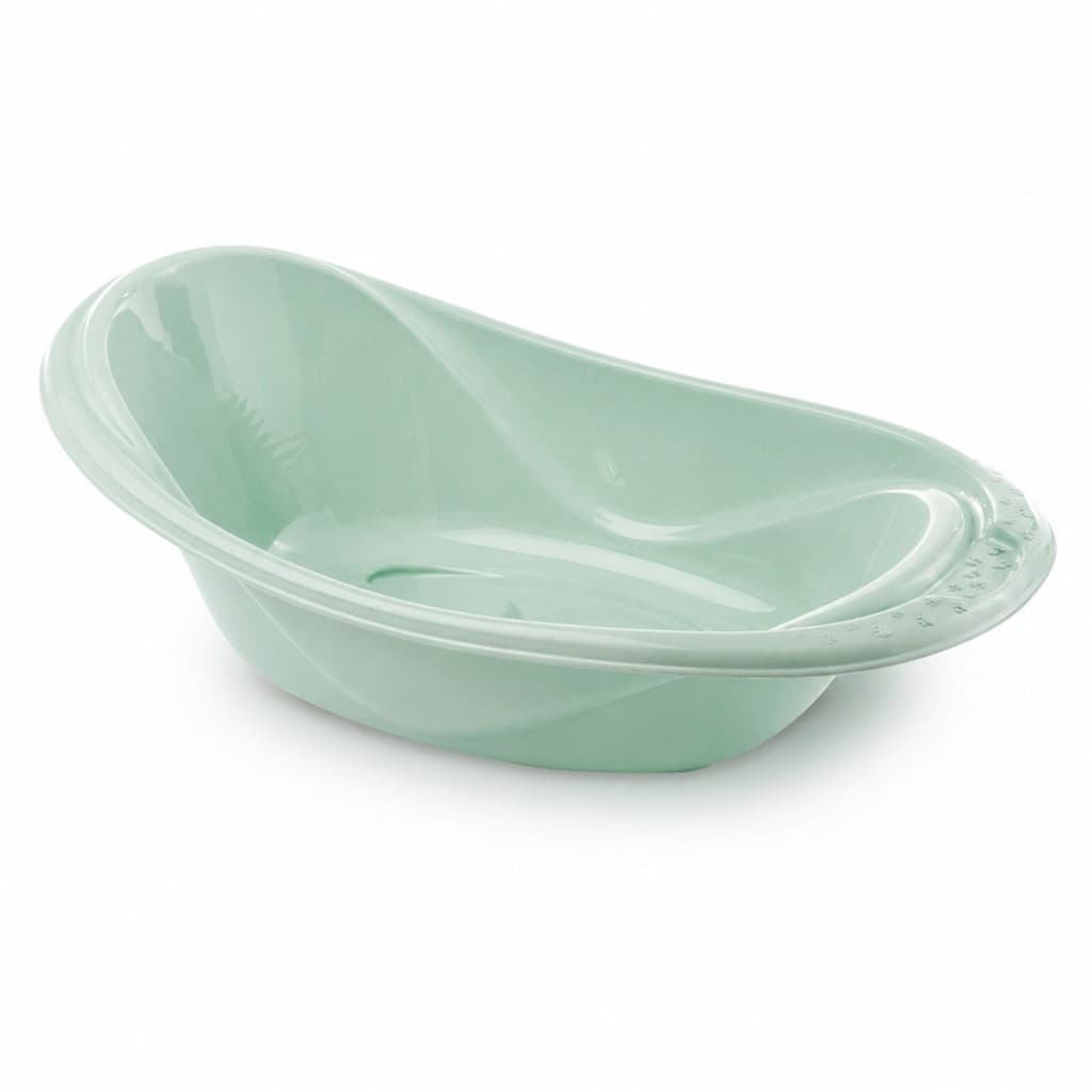 Banheira Bebe Verde Segura Resistente 20 Litros Saboneteira