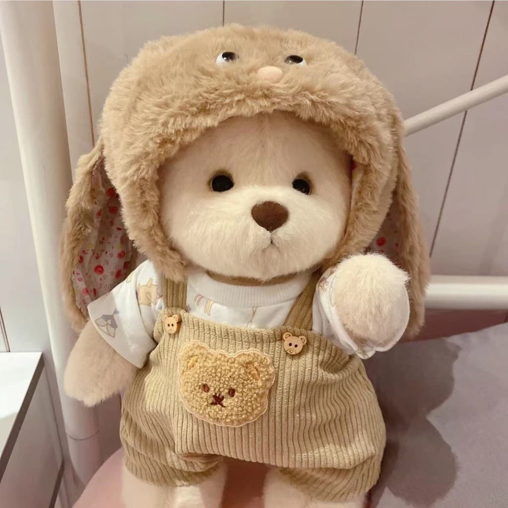 (Somente Roupas) 30cm Lina Urso Médio Articulado Teddy Little Cute Bear Boneca De Pelúcia Casaco Macacão Chapéu De Coelh