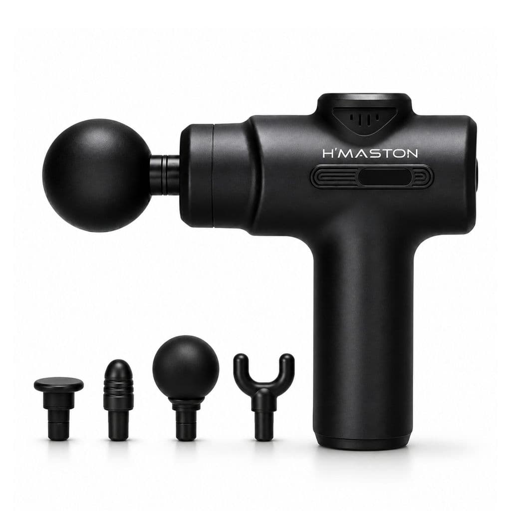 Massageador Muscular Pistola Portátil Massage Gun 4 Em 1 Recarregável 6 Velocidades Alívio Relaxamento Corporal