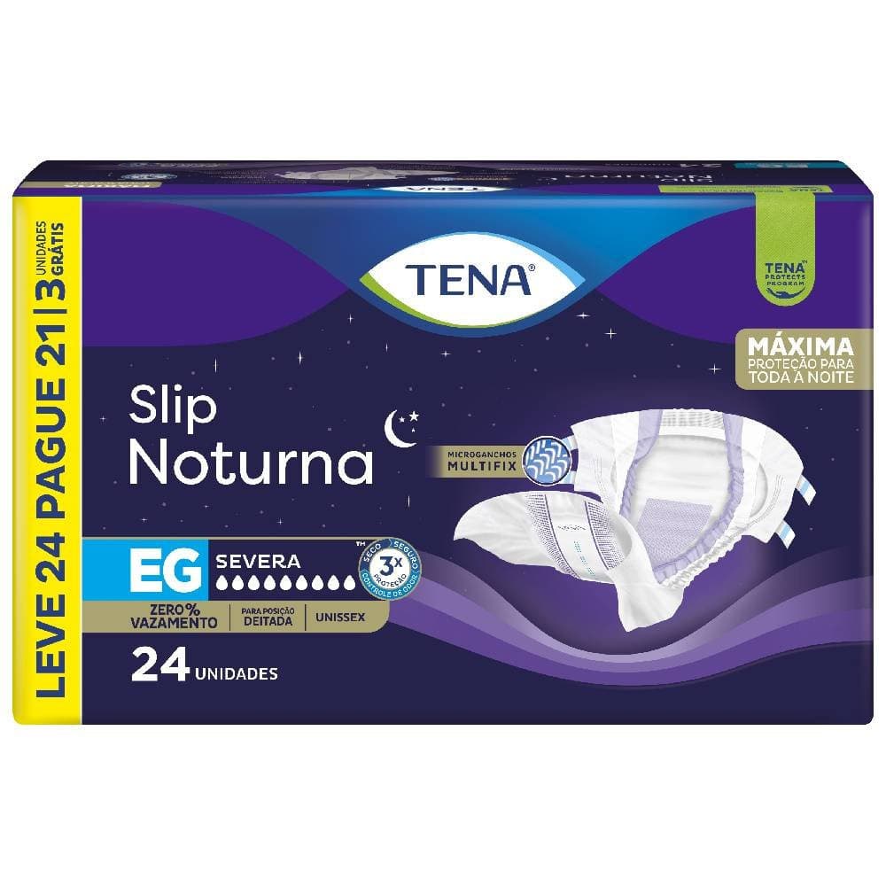 Fralda Geriátrica Tena Slip Noturna Tamanho Eg 21 Unidades