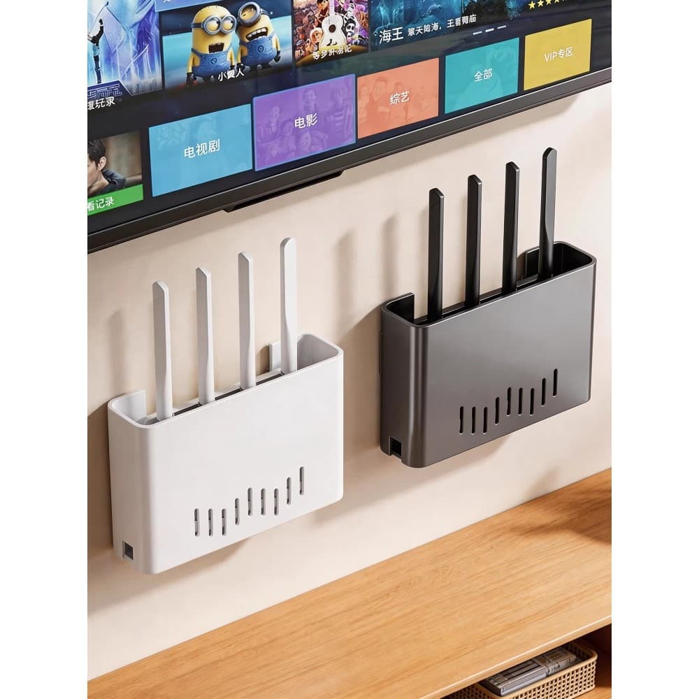 Prateleira do roteador suporte de parede conjunto de parede-caixa superior prateleira de colocação sem fio wifi luz gato