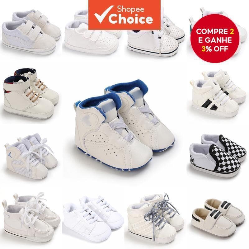 Sapatos De Bebê Brancos Moda Casual Batizado Primeiro Andador Cavalheiro Sapatilhas