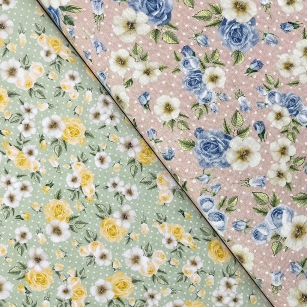 Tecido Tricoline Digital Rosas com Poá 1,50mt 100% Algodão Flores Patchwork Artesanato