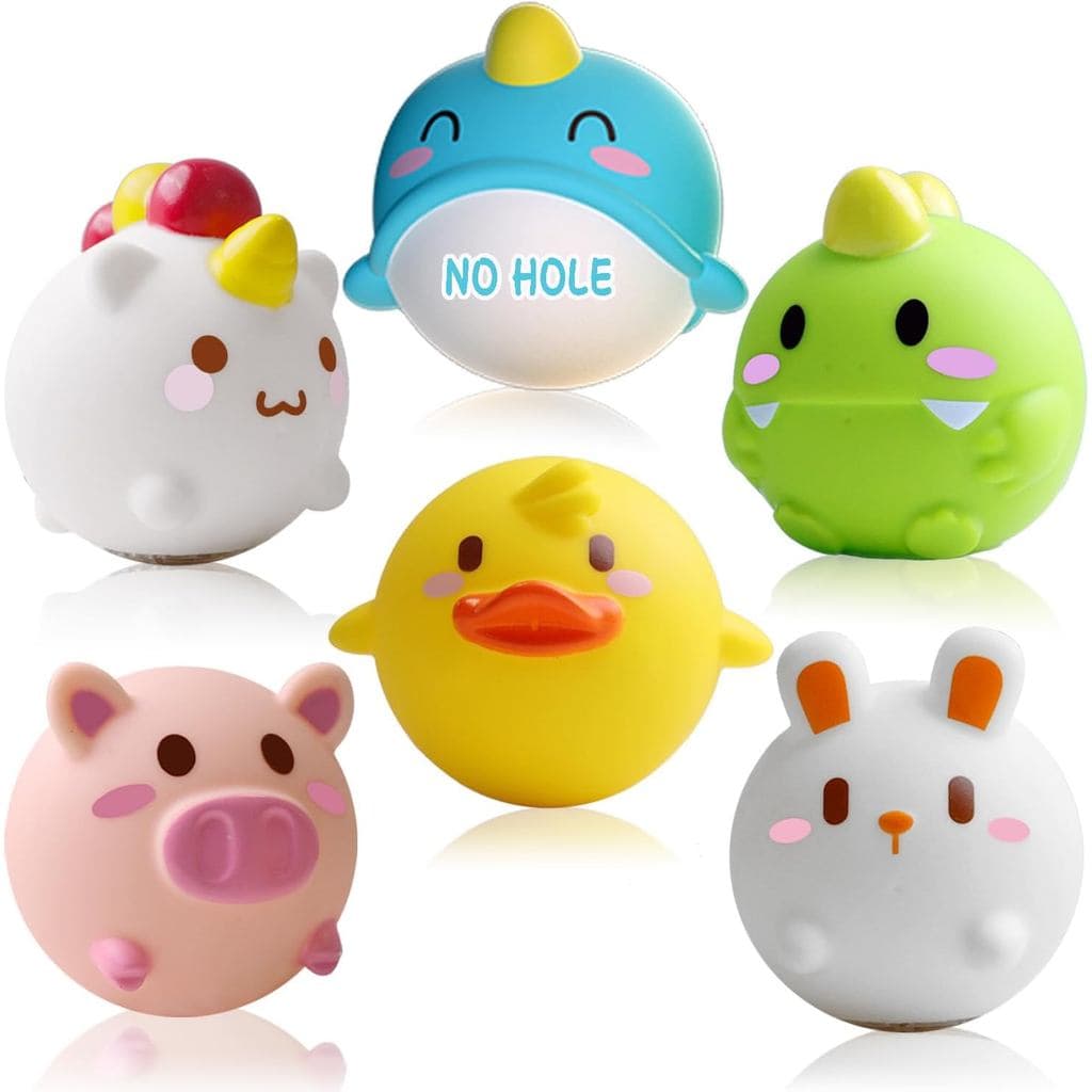 Brinquedos de Banho para Bebês, Brinquedos de Banheira Sem Furos para Bebês de 6-12 Meses, Brinquedos de 12-18 Meses, 6 