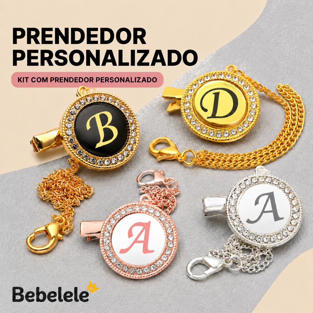 Clipe para chupeta de bebê, prendedor de chupeta (pode personalizar o nome e fotos do bebê)