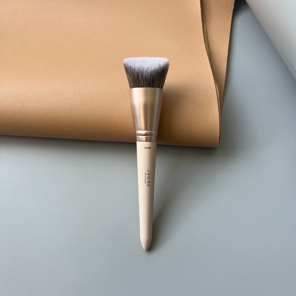 JV pincel de base facial de corte duplo, pincel de maquiagem para base líquida, creme para iniciantes, base macia e deli