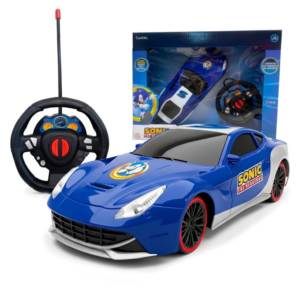 Veículo De Controle Remoto Com Volante Sonic Carrinho Autoracing Infantil - Candide