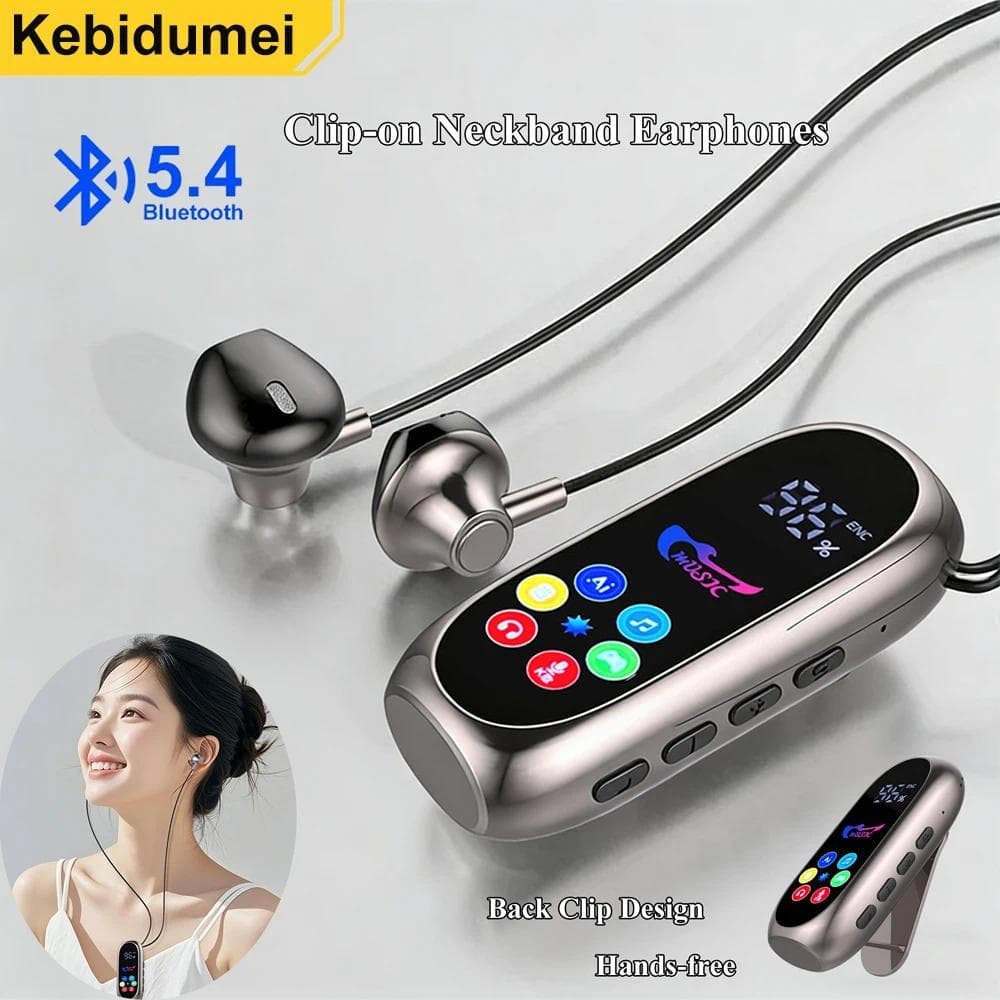 [Estoque Pronto] Fones De Ouvido Com Clipe Bluetooth5.4 K-song Retorno Inserção De Cartão De Tela LED/Bluetooth Bateria 