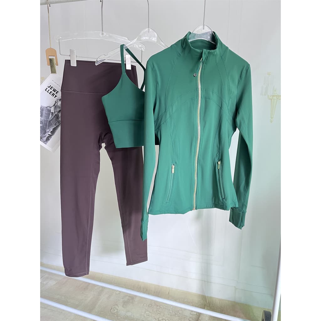 High-End sentido Swamp verde destilado café esportes terno feminino nu respirável roupas de fitness roupas de Yoga fitne