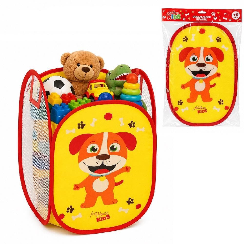 CESTO INFANTIL MULTIUSO DOBRAVEL ORGANIZADOR BRINQUEDOS ROUPA SUJA LAVANDERIA BANHEIRO TELADO