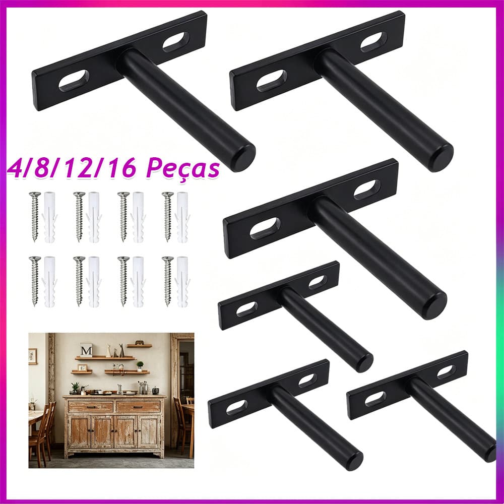 Conjunto de 4-16PC suportes para prateleiras de parede suportes flutuantes para uso pesado suportes ocultos e invisíveis