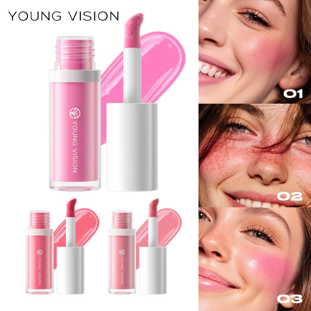 YOUNG VISION 3 Cores Matte Líquido Blush Sedoso Natural Rouge Sombra Batom One Blush Líquido