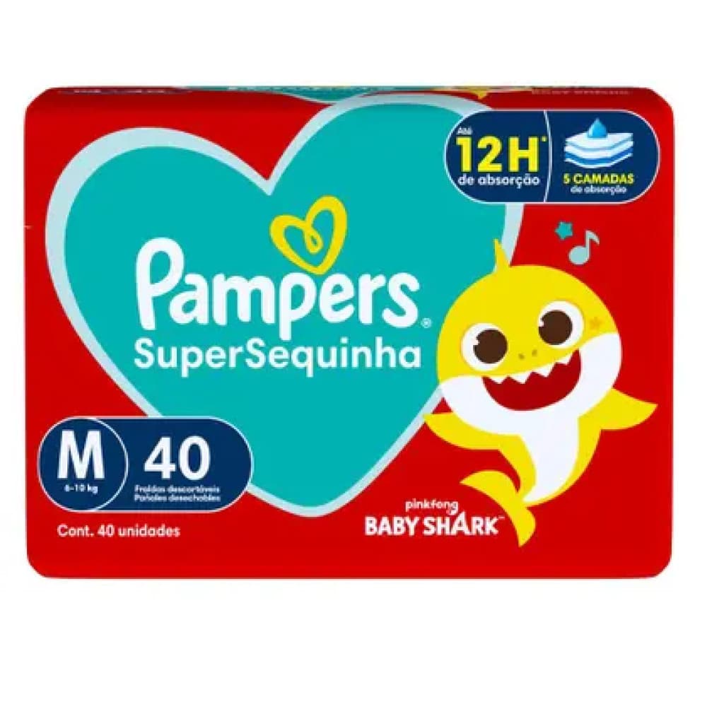 Fralda Infantil Pampers Supersequinha M 40 Unidades