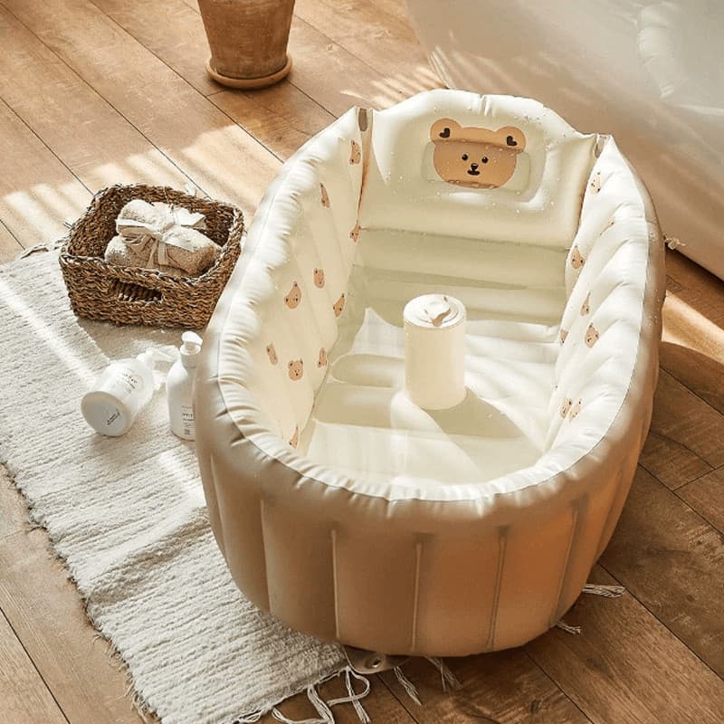 Ins estilo coreano urso crianças banheira inflável bebê portátil dobrável multifuncional banheira do bebê