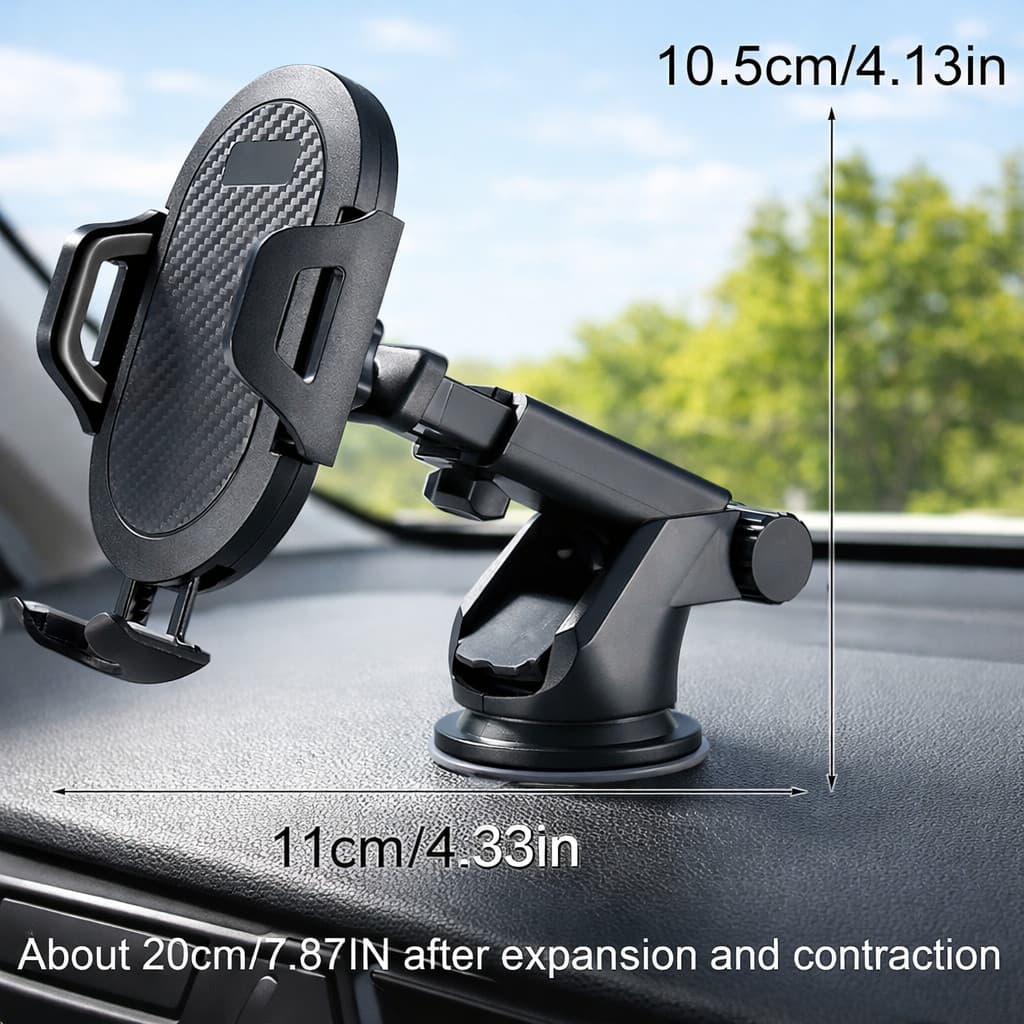 Suporte de Celular Carro 360° Com Ventosa E Ventilação De Ar , Braço Extensível , GPS Universal