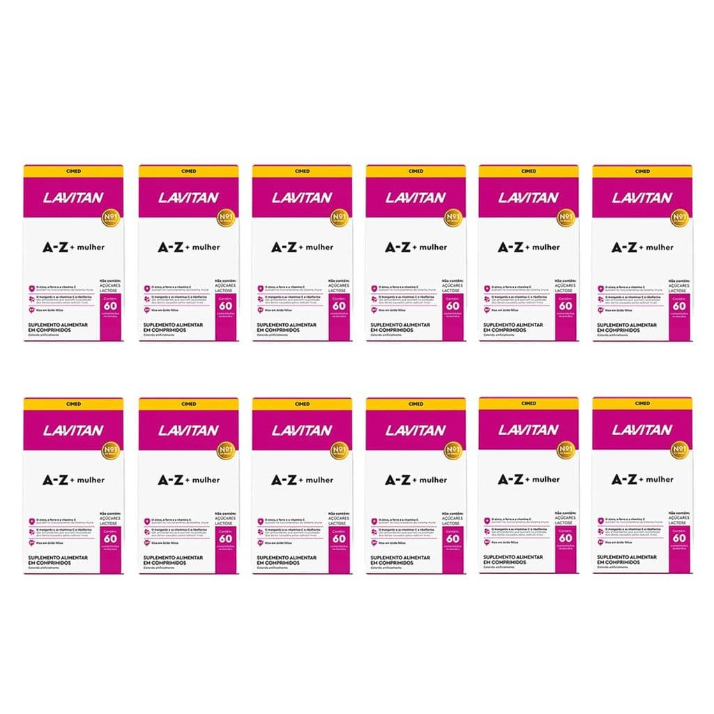 Kit 12 Suplemento Lavitan A-Z Mulher Vitaminas C/60 -Cimed