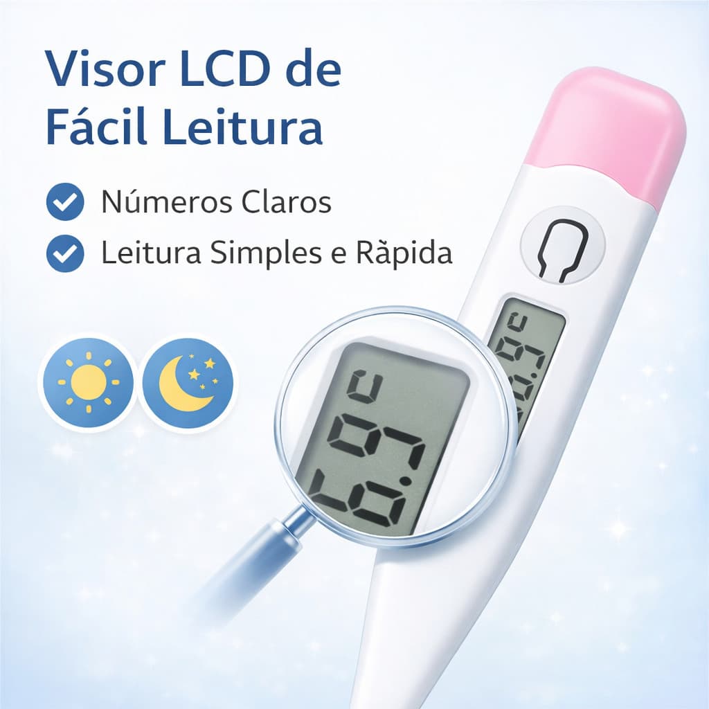 Termômetro Digital LCD Rápido para Febre Bebê Infantil e Adulto Portátil Rosa Azul XIMING 