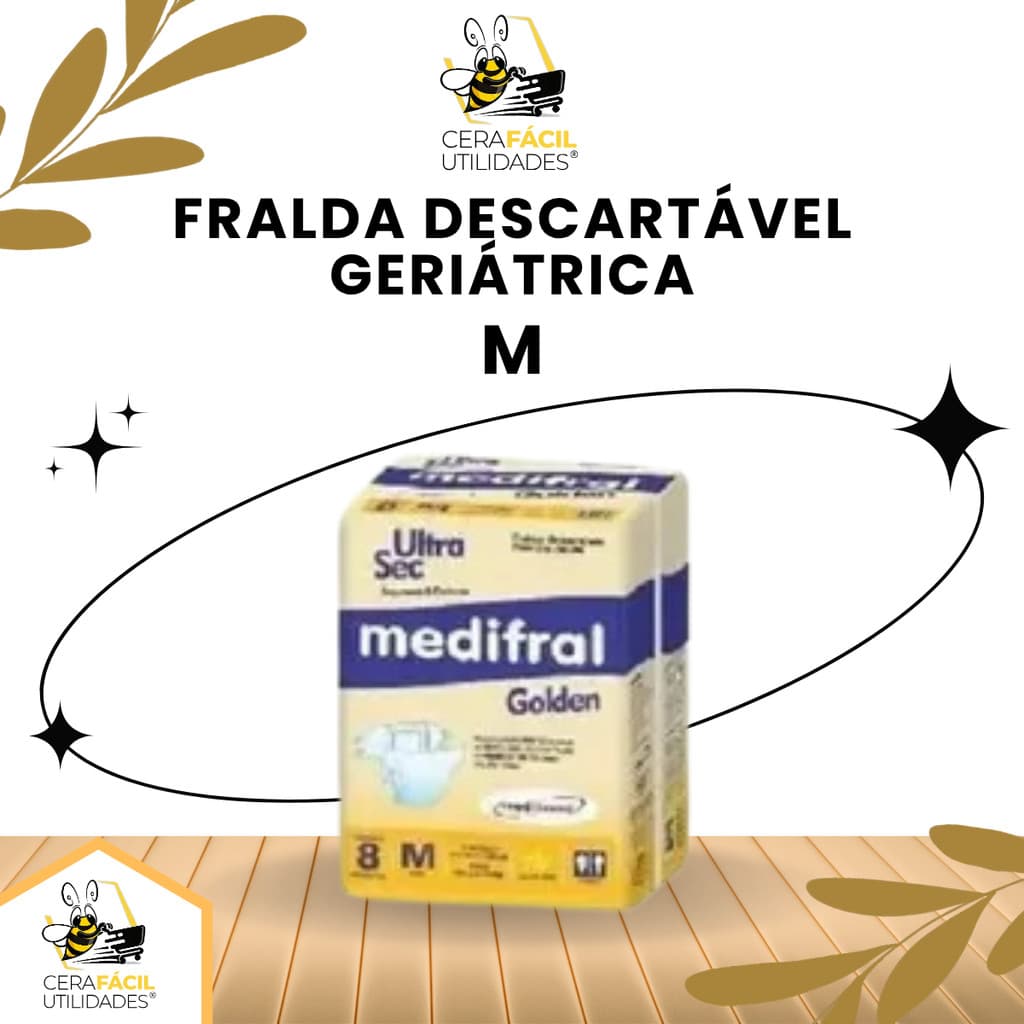 8un Fralda Geriátrica Descártavel M - Medifral Golden